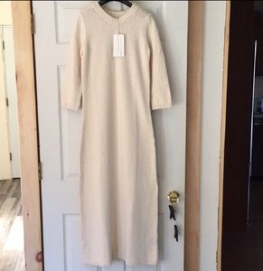 Zara Knit Cream Long Sweater Dress Size 